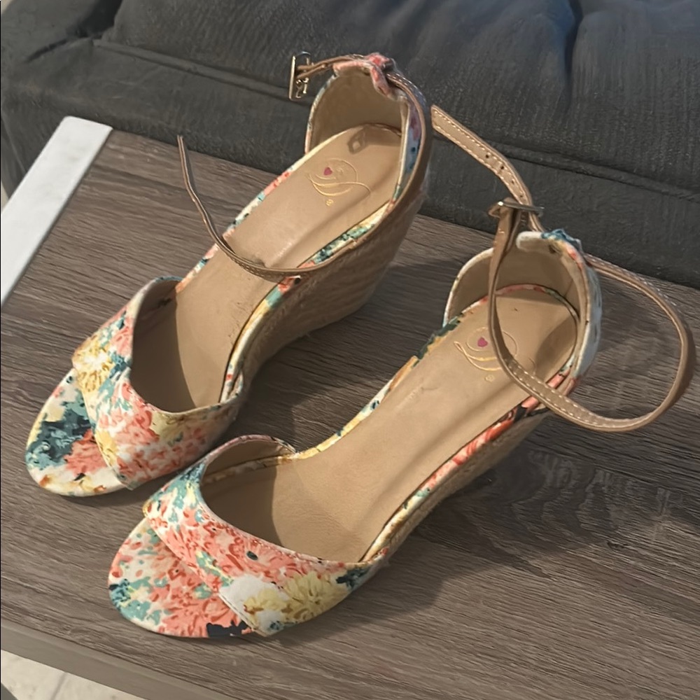 Floral Wedge Sandals
